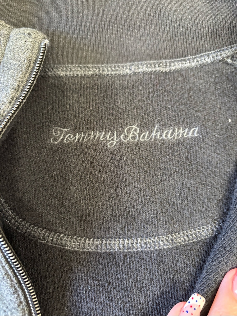 Tommy Bahama Men's Heather Gray Half-Zip Pullover - Picture 2 of 6